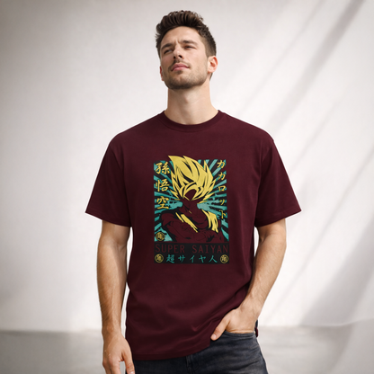 Vastrio Unisex Goku Super Saiyan Anime T Shirt for Men & Women | 100% Pure Cotton Round Neck Half Sleeve Graphic Printed T-Shirt | Dragon Ball Z Anime T-Shirt