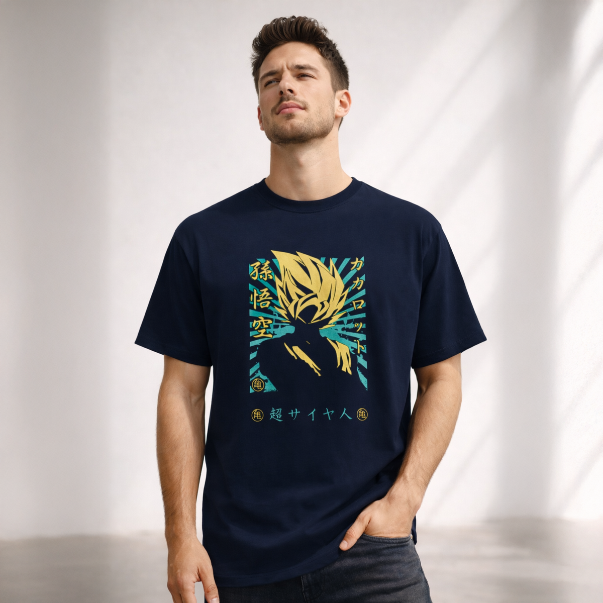Vastrio Unisex Goku Super Saiyan Anime T Shirt for Men & Women | 100% Pure Cotton Round Neck Half Sleeve Graphic Printed T-Shirt | Dragon Ball Z Anime T-Shirt