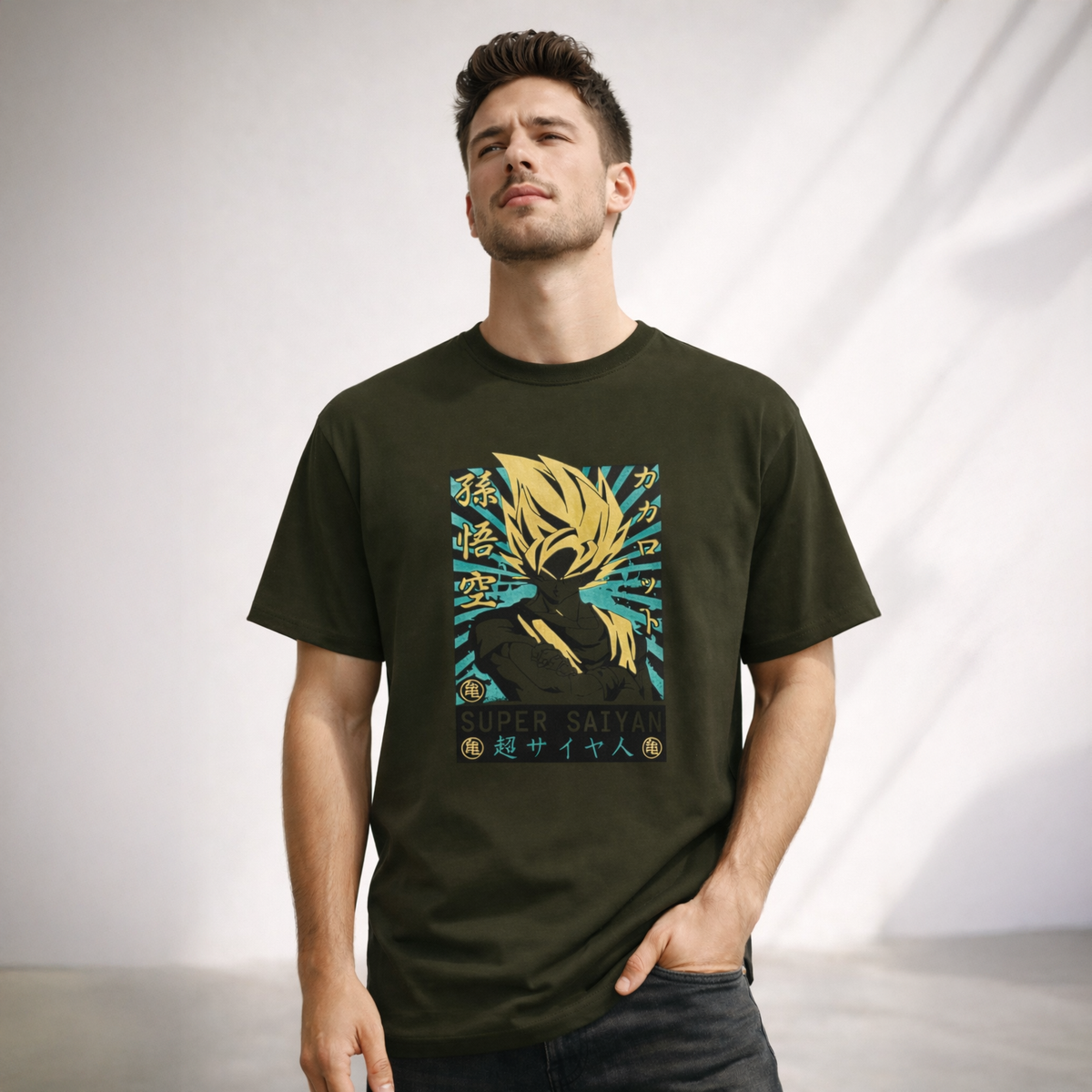 Vastrio Unisex Goku Super Saiyan Anime T Shirt for Men & Women | 100% Pure Cotton Round Neck Half Sleeve Graphic Printed T-Shirt | Dragon Ball Z Anime T-Shirt