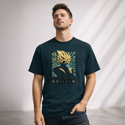 Vastrio Unisex Goku Super Saiyan Anime T Shirt for Men & Women | 100% Pure Cotton Round Neck Half Sleeve Graphic Printed T-Shirt | Dragon Ball Z Anime T-Shirt