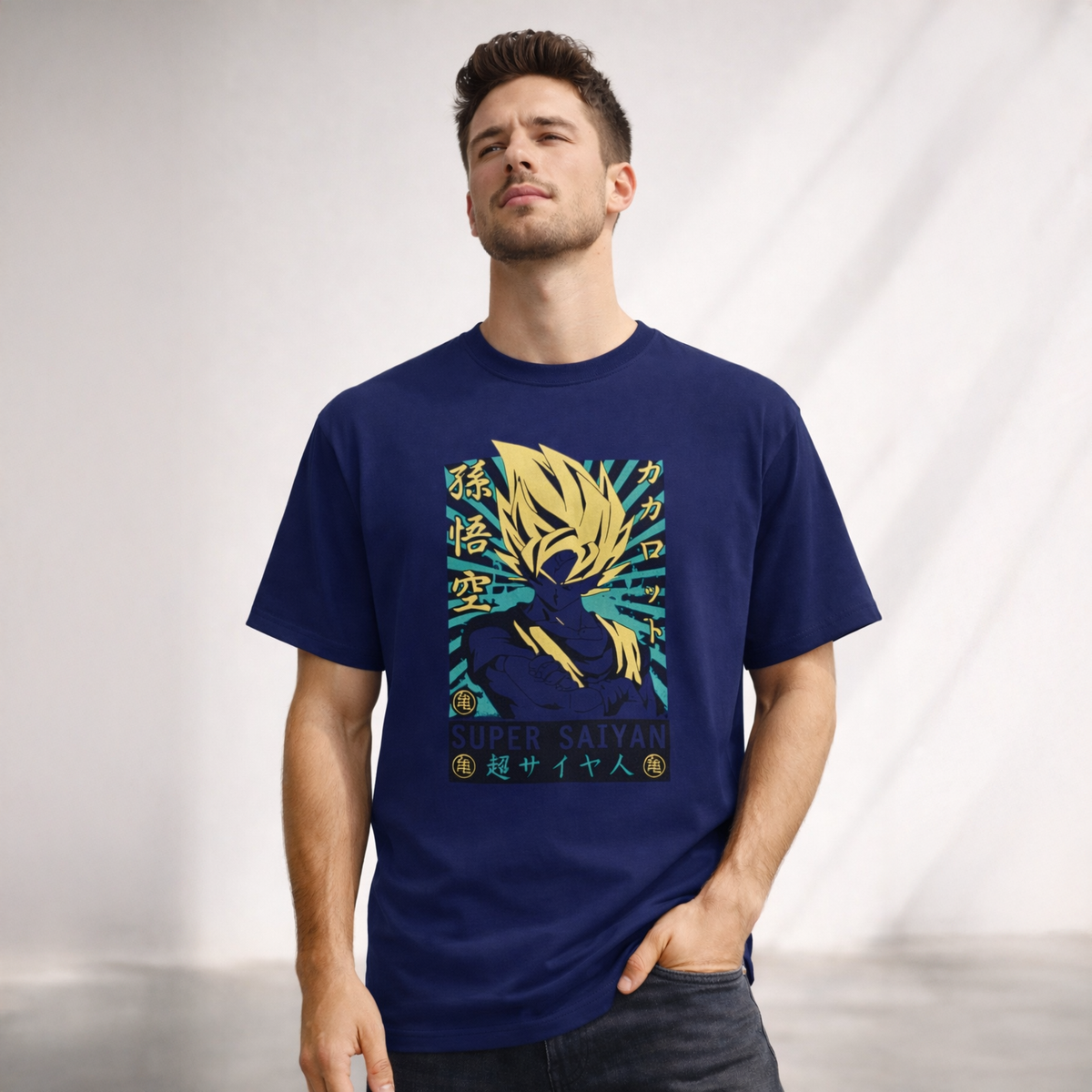 Vastrio Unisex Goku Super Saiyan Anime T Shirt for Men & Women | 100% Pure Cotton Round Neck Half Sleeve Graphic Printed T-Shirt | Dragon Ball Z Anime T-Shirt