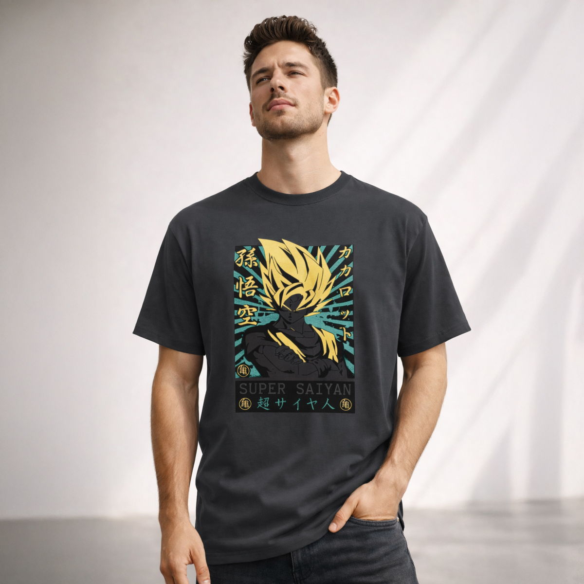 Vastrio Unisex Goku Super Saiyan Anime T Shirt for Men & Women | 100% Pure Cotton Round Neck Half Sleeve Graphic Printed T-Shirt | Dragon Ball Z Anime T-Shirt