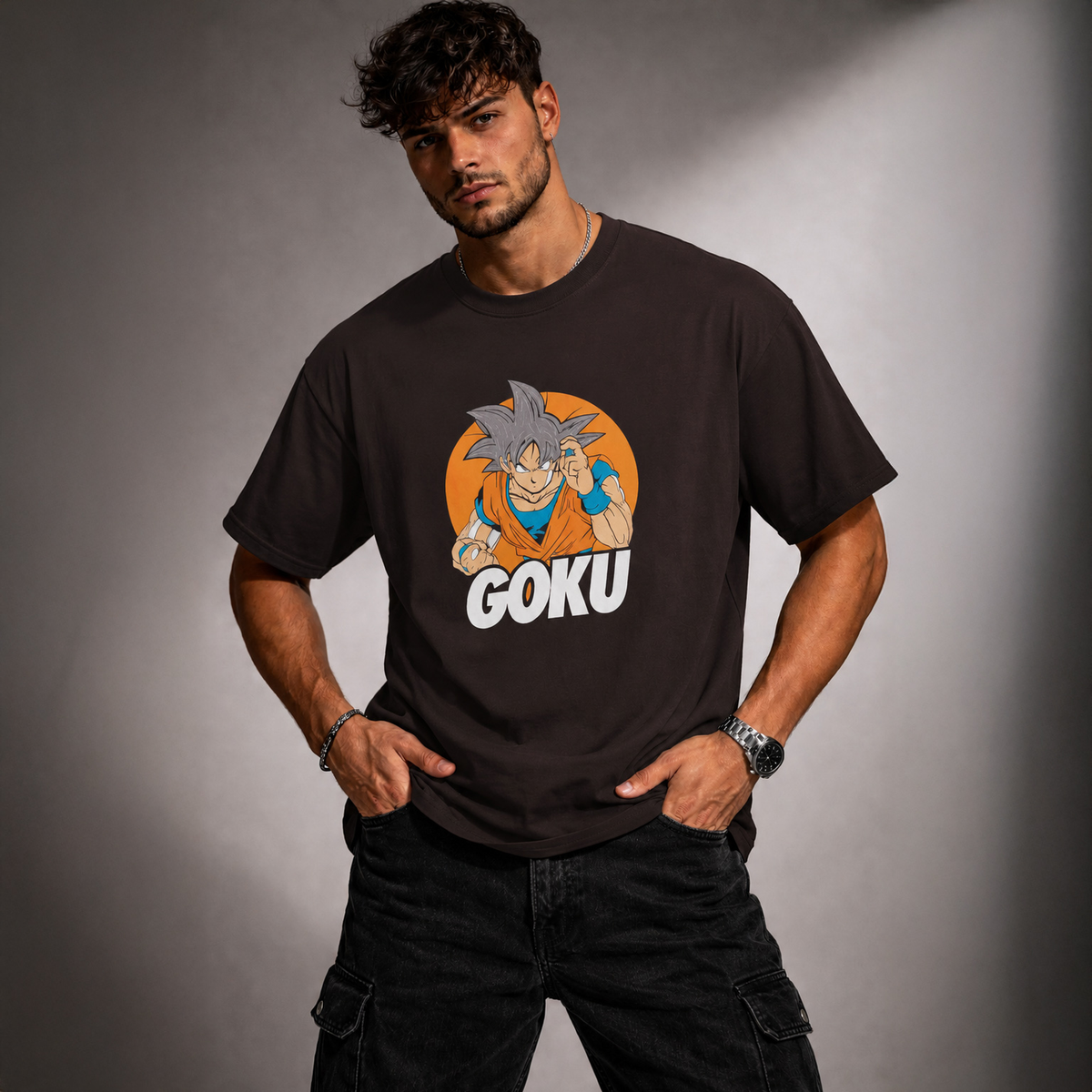 Vastrio Unisex Goku Dragon Ball Z Anime T-Shirt | Super Saiyan Graphic Printed Black T-Shirt | Anime Streetwear Tee