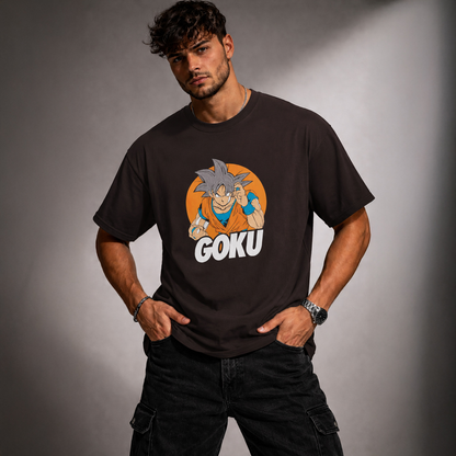Vastrio Unisex Goku Dragon Ball Z Anime T-Shirt | Super Saiyan Graphic Printed Black T-Shirt | Anime Streetwear Tee