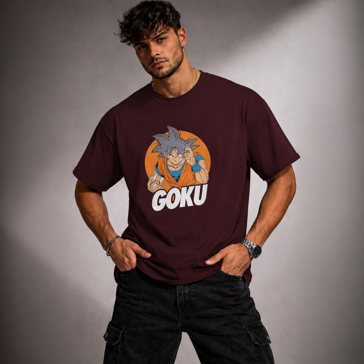 Vastrio Unisex Goku Dragon Ball Z Anime T-Shirt | Super Saiyan Graphic Printed Black T-Shirt | Anime Streetwear Tee