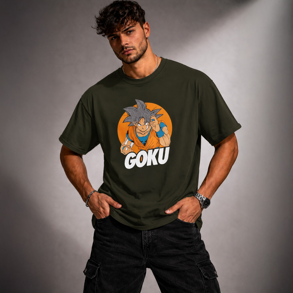 Vastrio Unisex Goku Dragon Ball Z Anime T-Shirt | Super Saiyan Graphic Printed Black T-Shirt | Anime Streetwear Tee