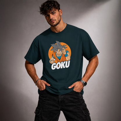 Vastrio Unisex Goku Dragon Ball Z Anime T-Shirt | Super Saiyan Graphic Printed Black T-Shirt | Anime Streetwear Tee