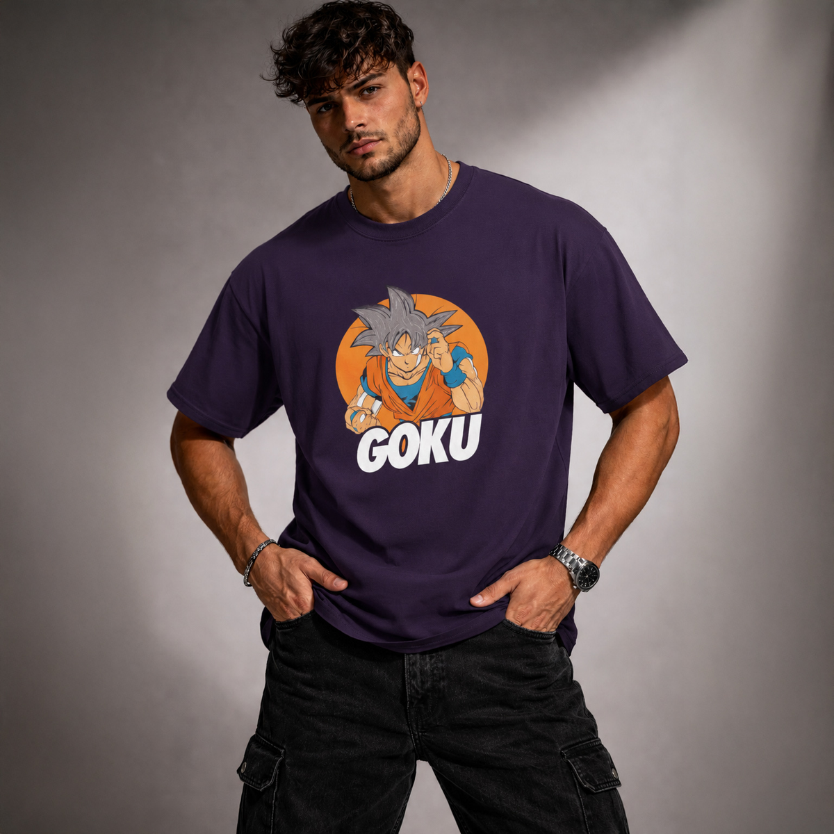 Vastrio Unisex Goku Dragon Ball Z Anime T-Shirt | Super Saiyan Graphic Printed Black T-Shirt | Anime Streetwear Tee