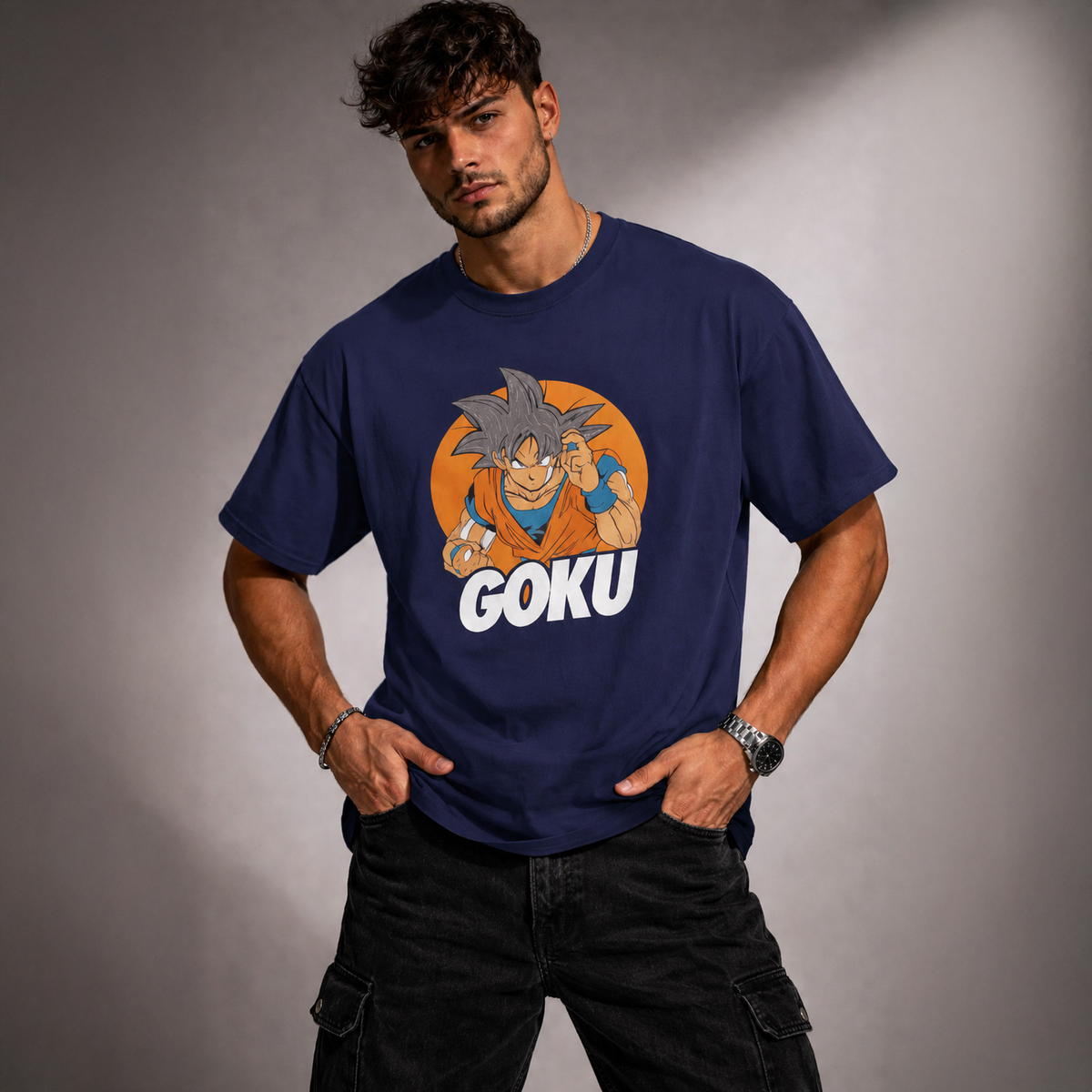 Vastrio Unisex Goku Dragon Ball Z Anime T-Shirt | Super Saiyan Graphic Printed Black T-Shirt | Anime Streetwear Tee