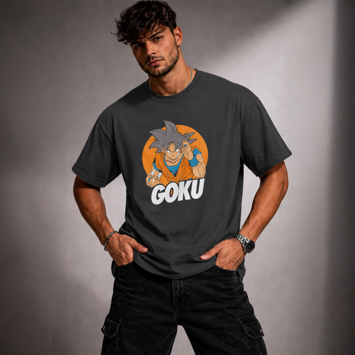 Vastrio Unisex Goku Dragon Ball Z Anime T-Shirt | Super Saiyan Graphic Printed Black T-Shirt | Anime Streetwear Tee