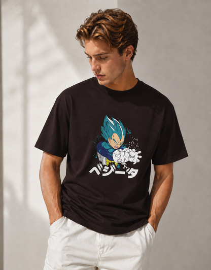 Vastrio Unisex Vegeta Anime T-Shirt | 100% Pure Cotton Dragon Ball Super Graphic Printed Round Neck Half Sleeve T-Shirt for Men & Women