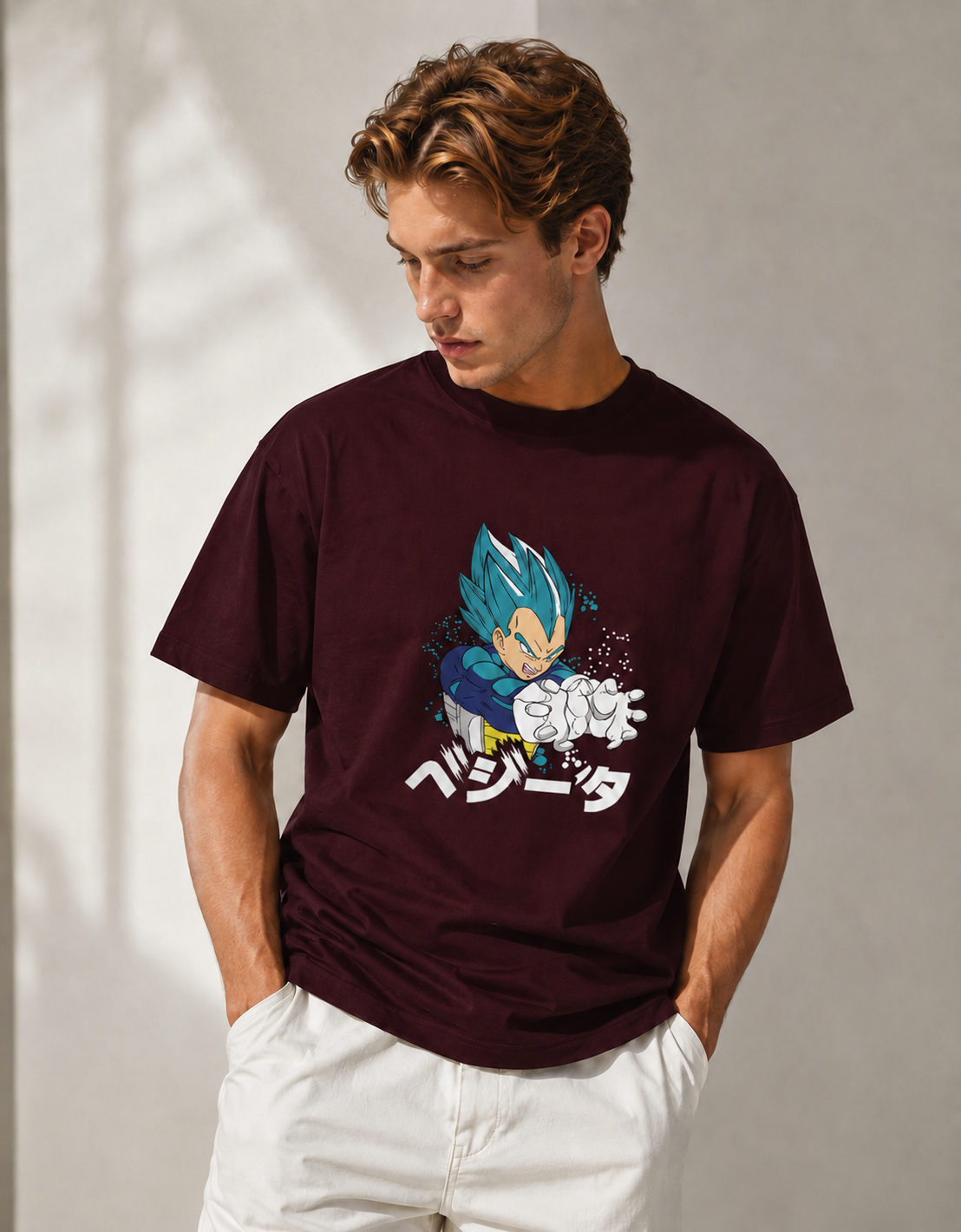 Vastrio Unisex Vegeta Anime T-Shirt | 100% Pure Cotton Dragon Ball Super Graphic Printed Round Neck Half Sleeve T-Shirt for Men & Women