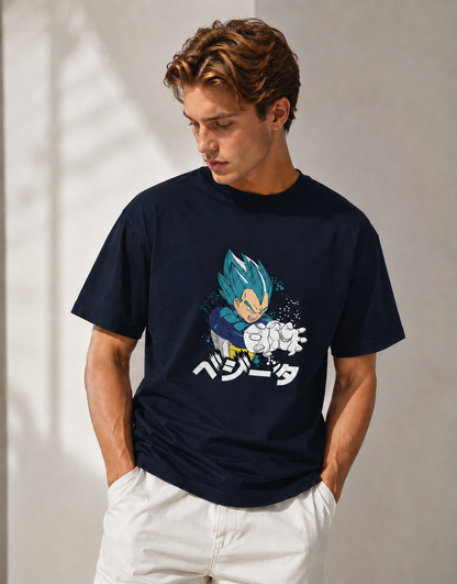 Vastrio Unisex Vegeta Anime T-Shirt | 100% Pure Cotton Dragon Ball Super Graphic Printed Round Neck Half Sleeve T-Shirt for Men & Women