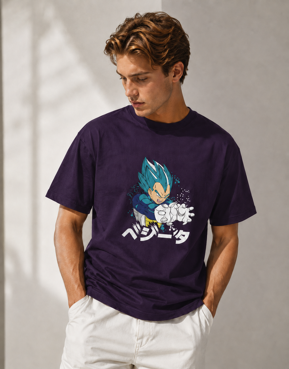 Vastrio Unisex Vegeta Anime T-Shirt | 100% Pure Cotton Dragon Ball Super Graphic Printed Round Neck Half Sleeve T-Shirt for Men & Women