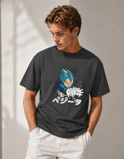 Vastrio Unisex Vegeta Anime T-Shirt | 100% Pure Cotton Dragon Ball Super Graphic Printed Round Neck Half Sleeve T-Shirt for Men & Women