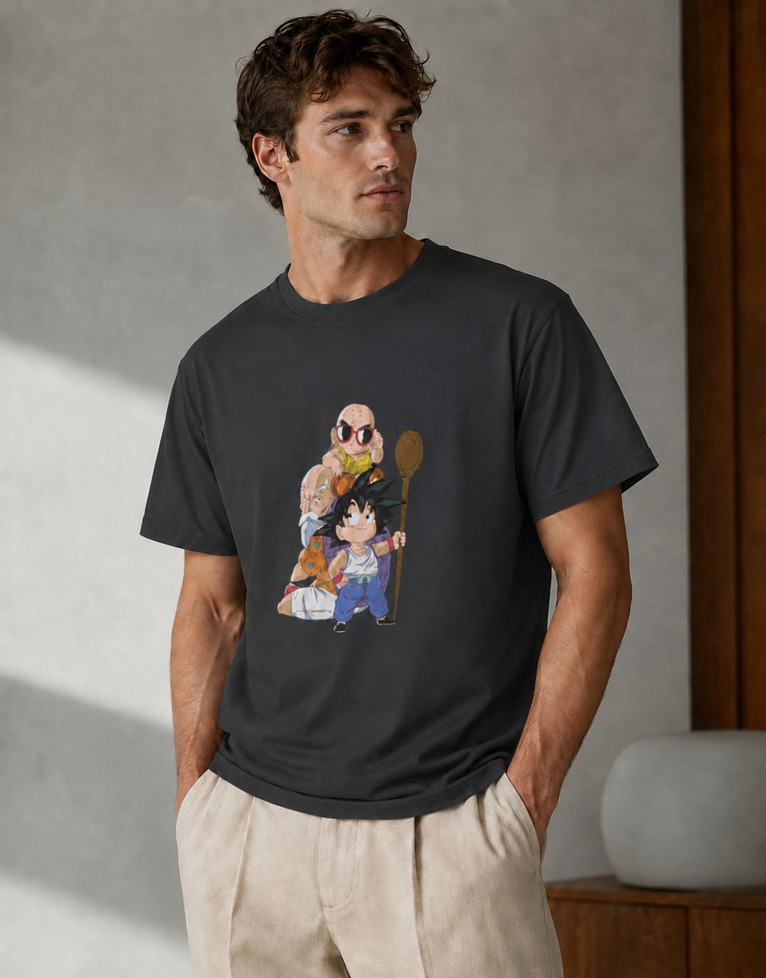 Vastrio Unisex Goku Dragon Ball Z Anime T-Shirt | Kid Goku Graphic Printed T-Shirt | Classic Anime Streetwear Tee