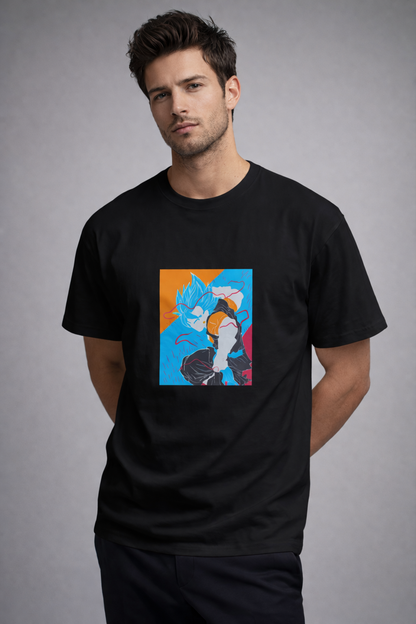 Vastrio Unisex Goku Super Saiyan Blue Anime T-Shirt | Dragon Ball Graphic Printed White T-Shirt | Anime Streetwear Tee