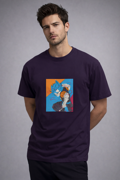 Vastrio Unisex Goku Super Saiyan Blue Anime T-Shirt | Dragon Ball Graphic Printed White T-Shirt | Anime Streetwear Tee