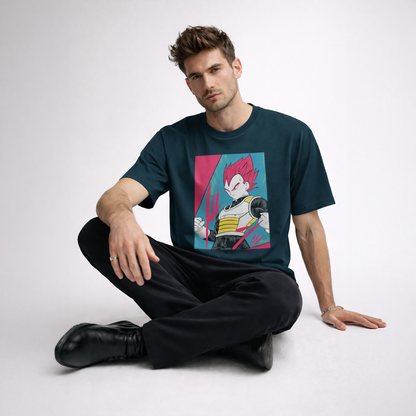 Vastrio Unisex Vegeta Anime T-Shirt | Dragon Ball Z Graphic Printed Round Neck Half Sleeve T-Shirt for Men & Women | Anime Streetwear