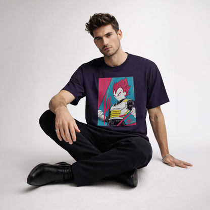 Vastrio Unisex Vegeta Anime T-Shirt | Dragon Ball Z Graphic Printed Round Neck Half Sleeve T-Shirt for Men & Women | Anime Streetwear