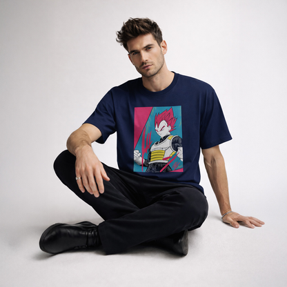 Vastrio Unisex Vegeta Anime T-Shirt | Dragon Ball Z Graphic Printed Round Neck Half Sleeve T-Shirt for Men & Women | Anime Streetwear