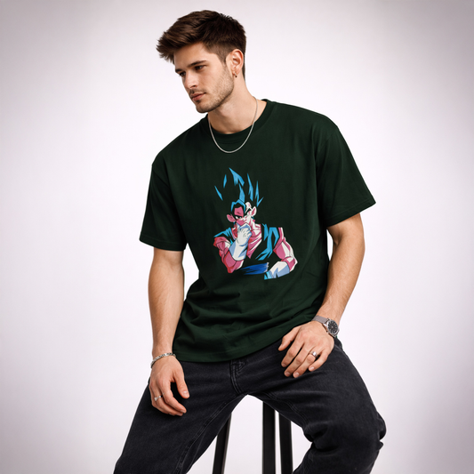 Vastrio Unisex Vegito Anime T-Shirt | 100% Pure Cotton Dragon Ball Super Graphic Printed Round Neck Half Sleeve T-Shirt for Men & Women