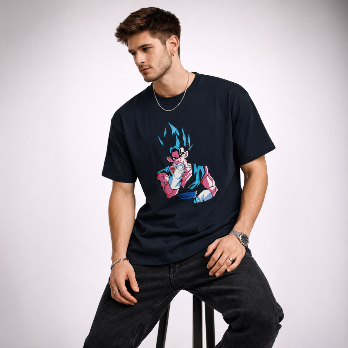 Vastrio Unisex Vegito Anime T-Shirt | 100% Pure Cotton Dragon Ball Super Graphic Printed Round Neck Half Sleeve T-Shirt for Men & Women