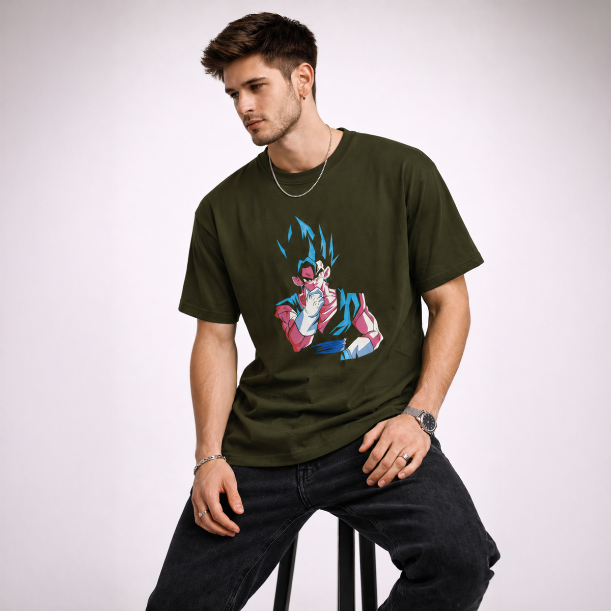 Vastrio Unisex Vegito Anime T-Shirt | 100% Pure Cotton Dragon Ball Super Graphic Printed Round Neck Half Sleeve T-Shirt for Men & Women