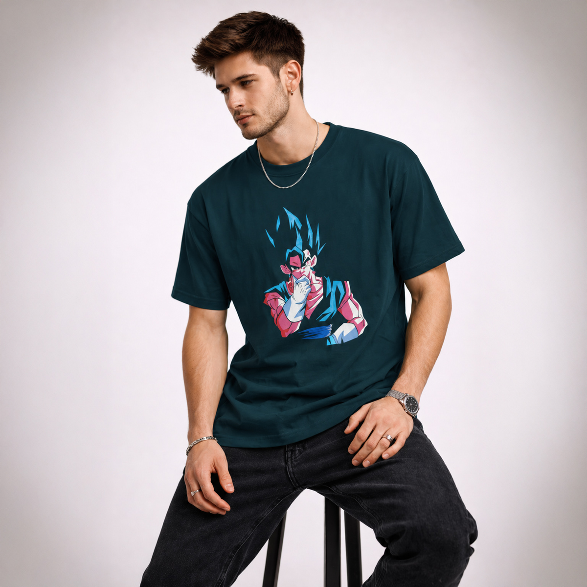 Vastrio Unisex Vegito Anime T-Shirt | 100% Pure Cotton Dragon Ball Super Graphic Printed Round Neck Half Sleeve T-Shirt for Men & Women