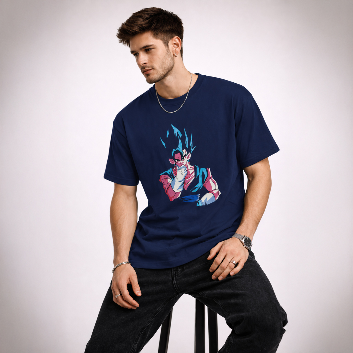 Vastrio Unisex Vegito Anime T-Shirt | 100% Pure Cotton Dragon Ball Super Graphic Printed Round Neck Half Sleeve T-Shirt for Men & Women