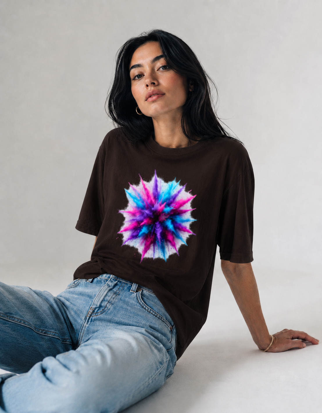 Vastrio Unisex Color Burst Graphic T-Shirt for Men & Women | 100% Pure Cotton Round Neck Half Sleeve Printed Tee