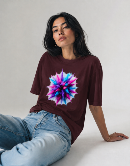 Vastrio Unisex Color Burst Graphic T-Shirt for Men & Women | 100% Pure Cotton Round Neck Half Sleeve Printed Tee