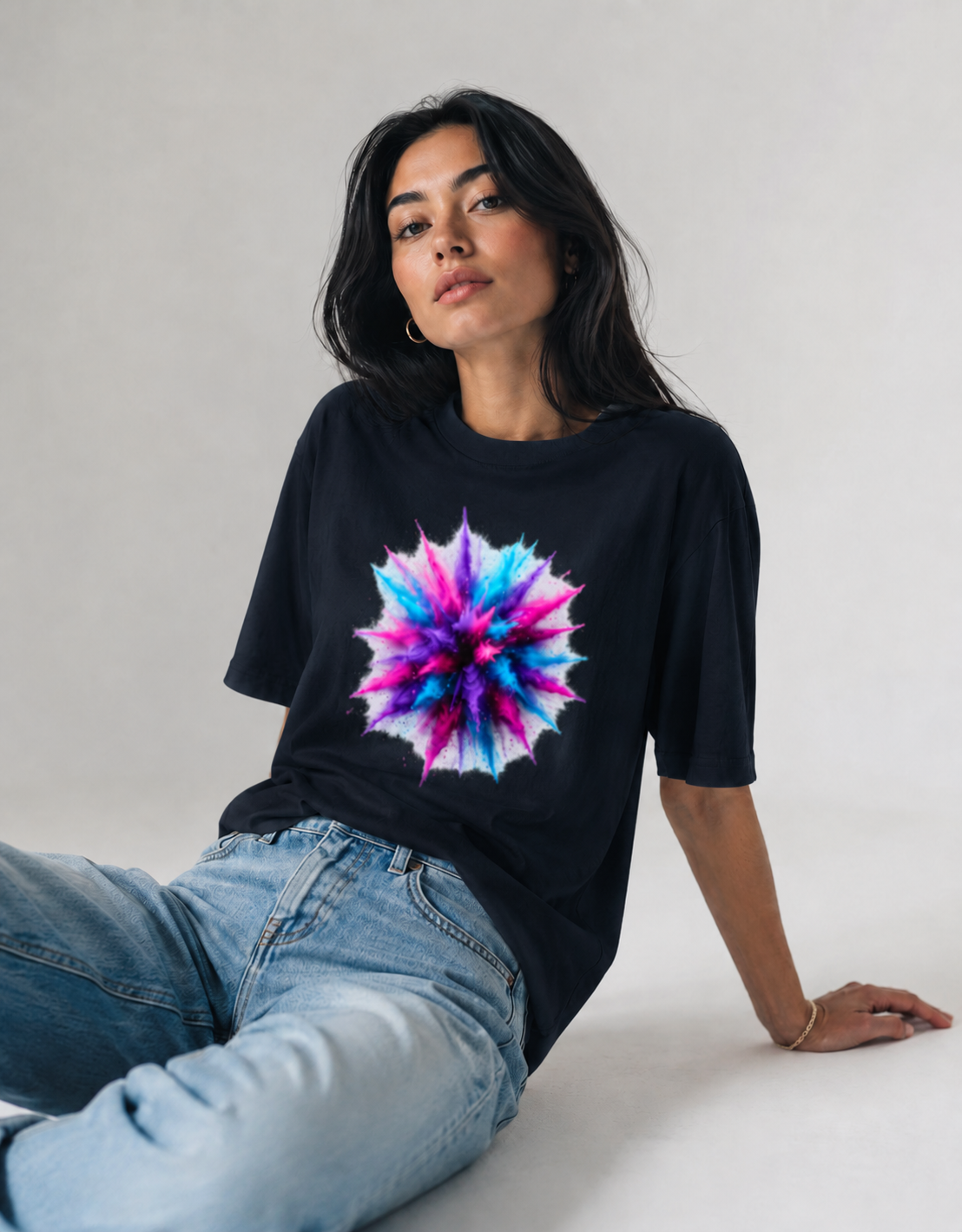 Vastrio Unisex Color Burst Graphic T-Shirt for Men & Women | 100% Pure Cotton Round Neck Half Sleeve Printed Tee