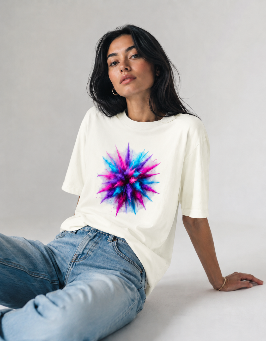 Vastrio Unisex Color Burst Graphic T-Shirt for Men & Women | 100% Pure Cotton Round Neck Half Sleeve Printed Tee