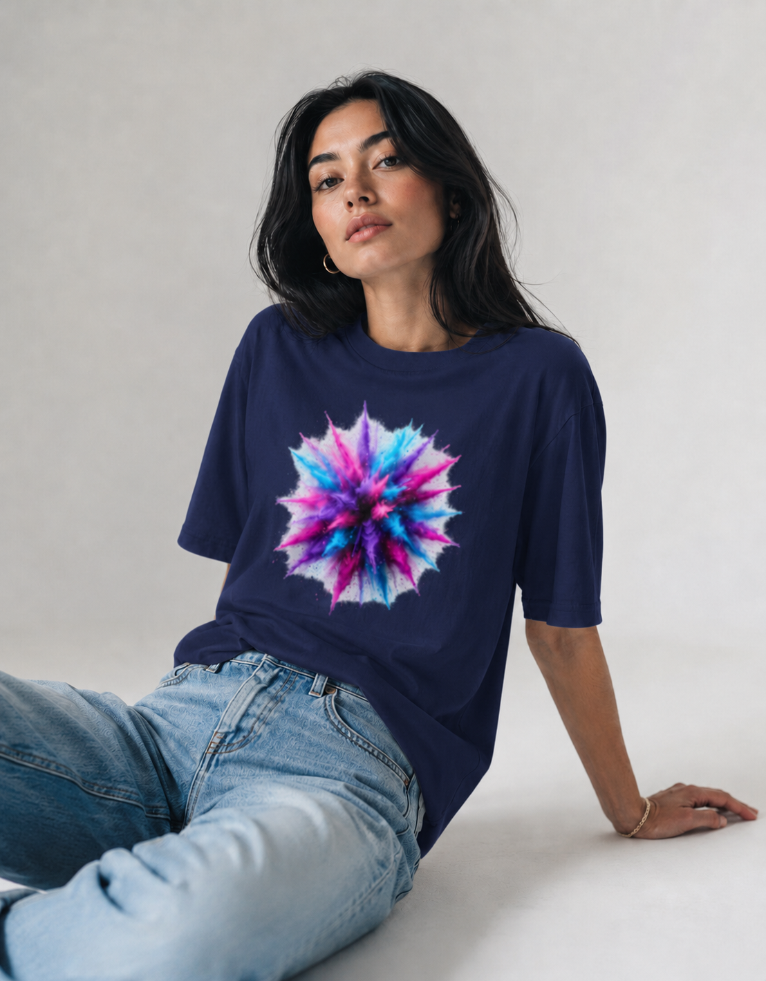 Vastrio Unisex Color Burst Graphic T-Shirt for Men & Women | 100% Pure Cotton Round Neck Half Sleeve Printed Tee