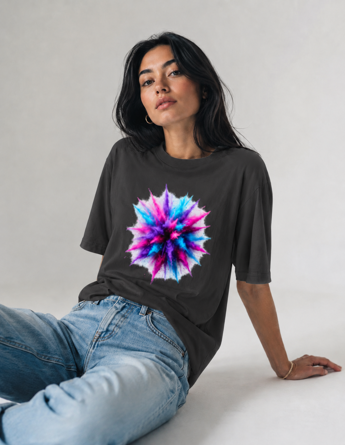 Vastrio Unisex Color Burst Graphic T-Shirt for Men & Women | 100% Pure Cotton Round Neck Half Sleeve Printed Tee