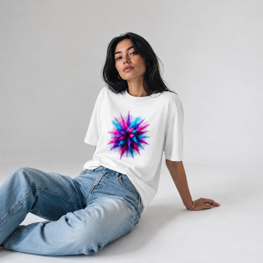 Vastrio Unisex Color Burst Graphic T-Shirt for Men & Women | 100% Pure Cotton Round Neck Half Sleeve Printed Tee