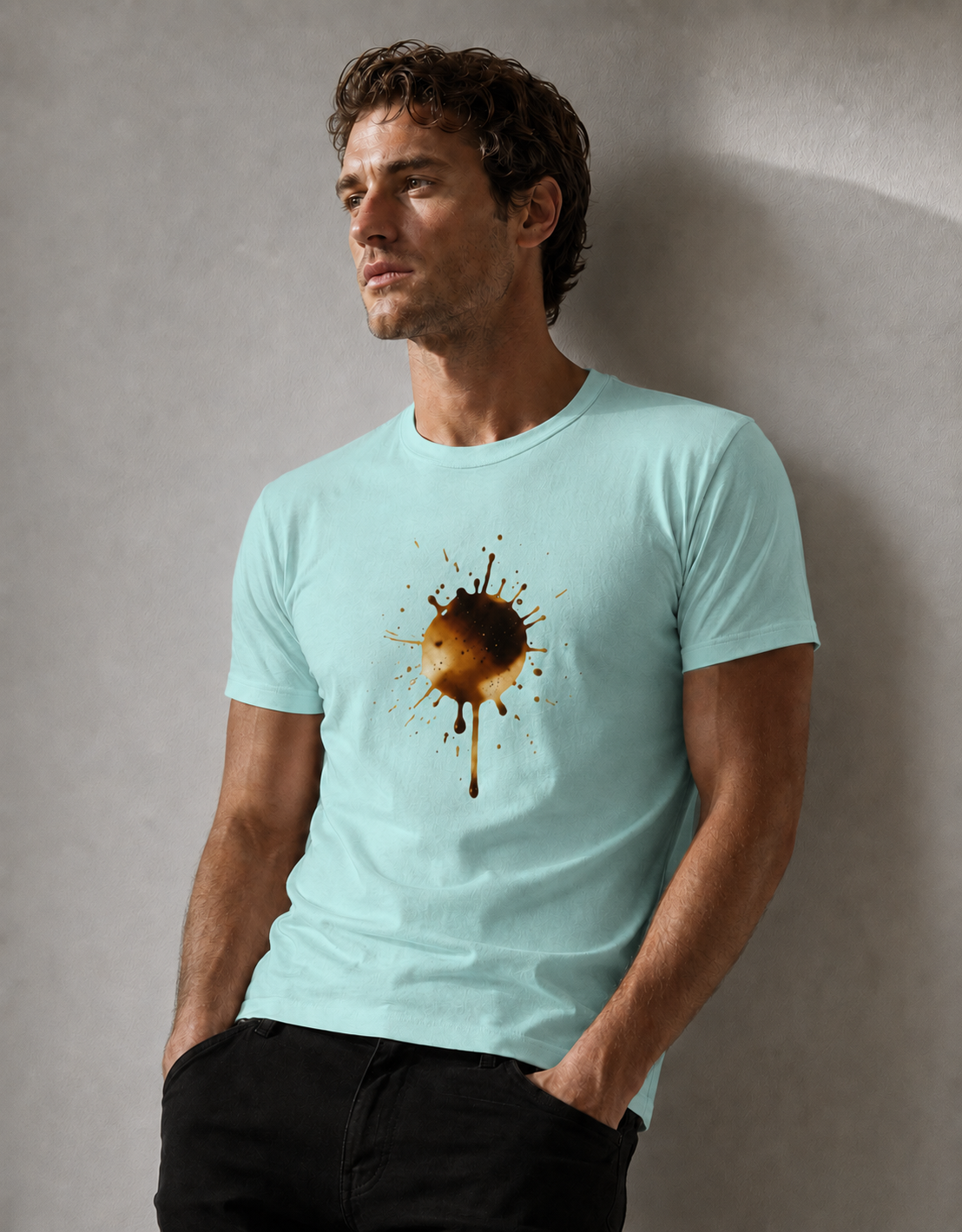 Vastrio Unisex Coffee Splash Graphic T-Shirt for Men & Women | 100% Pure Cotton Round Neck Half Sleeve Tee