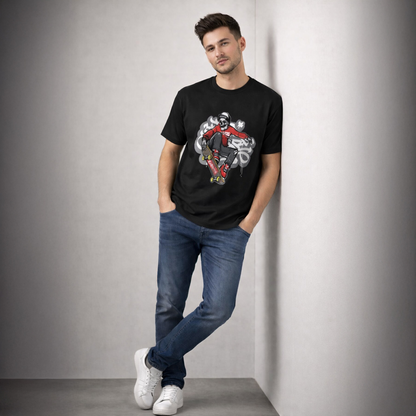 Vastrio Unisex Graphic Printed T Shirt for Men & Women | Skateboard Skull Streetwear T-Shirt | Regular Fit Casual Half Sleeve T-Shirt