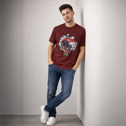 Vastrio Unisex Graphic Printed T Shirt for Men & Women | Skateboard Skull Streetwear T-Shirt | Regular Fit Casual Half Sleeve T-Shirt
