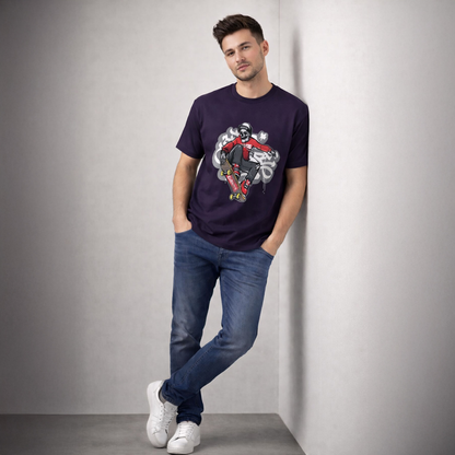 Vastrio Unisex Graphic Printed T Shirt for Men & Women | Skateboard Skull Streetwear T-Shirt | Regular Fit Casual Half Sleeve T-Shirt