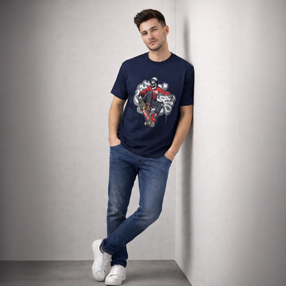 Vastrio Unisex Graphic Printed T Shirt for Men & Women | Skateboard Skull Streetwear T-Shirt | Regular Fit Casual Half Sleeve T-Shirt