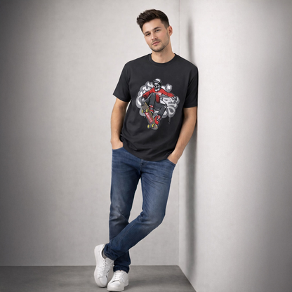 Vastrio Unisex Graphic Printed T Shirt for Men & Women | Skateboard Skull Streetwear T-Shirt | Regular Fit Casual Half Sleeve T-Shirt
