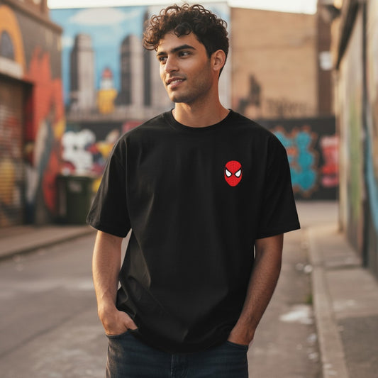 Vastrio Spider Mask Graphic Crew Neck T-Shirt | Unisex