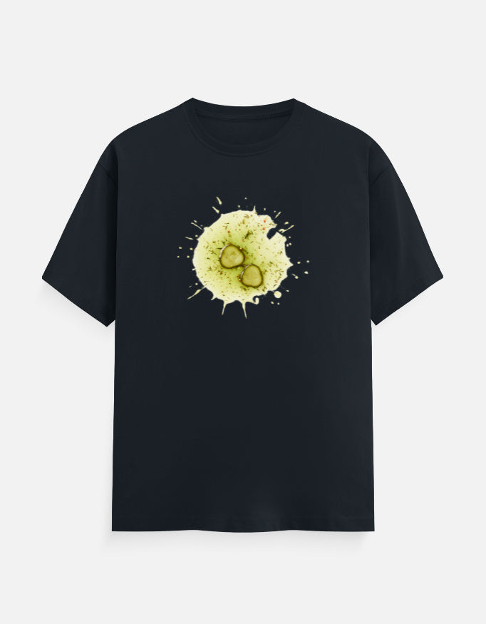 Unisex Classic Crew TShirt Versatile All-Season Casual Shirt featuring a unique green splatter design.