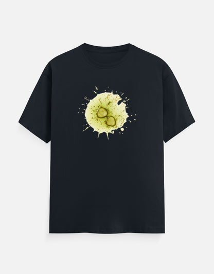 Unisex Classic Crew TShirt Versatile All-Season Casual Shirt featuring a unique green splatter design.