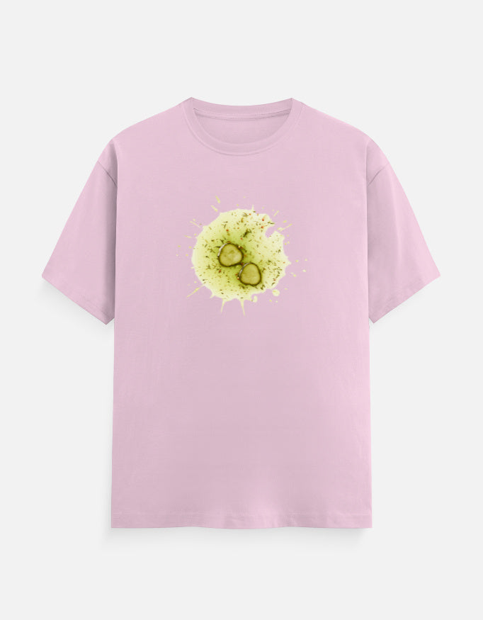 Unisex Classic Crew TShirt Versatile All-Season Casual Shirt in pink with graphic design.