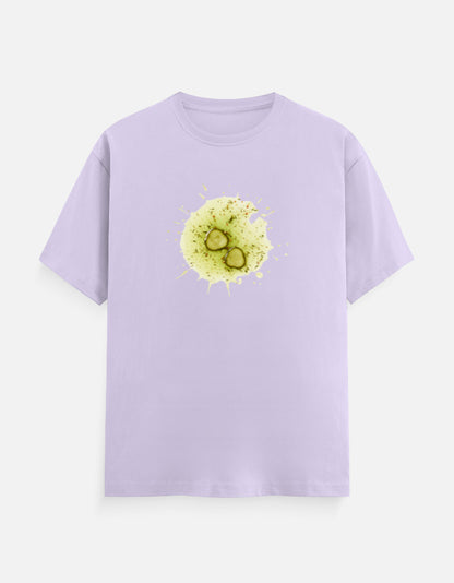 Unisex Classic Crew TShirt Versatile All-Season Casual Shirt in lavender with a colorful design on the front.