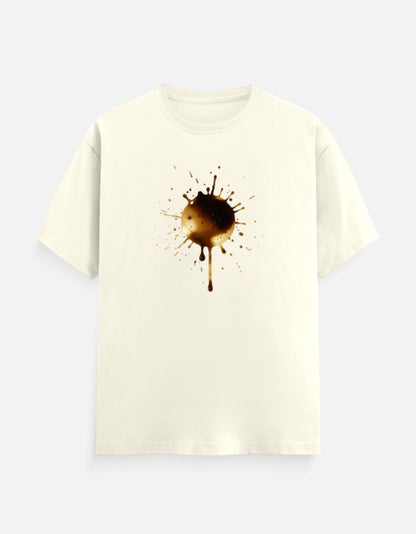 Unisex Classic Crew TShirt Versatile All-Season Casual Shirt with a unique paint splash design in the center.